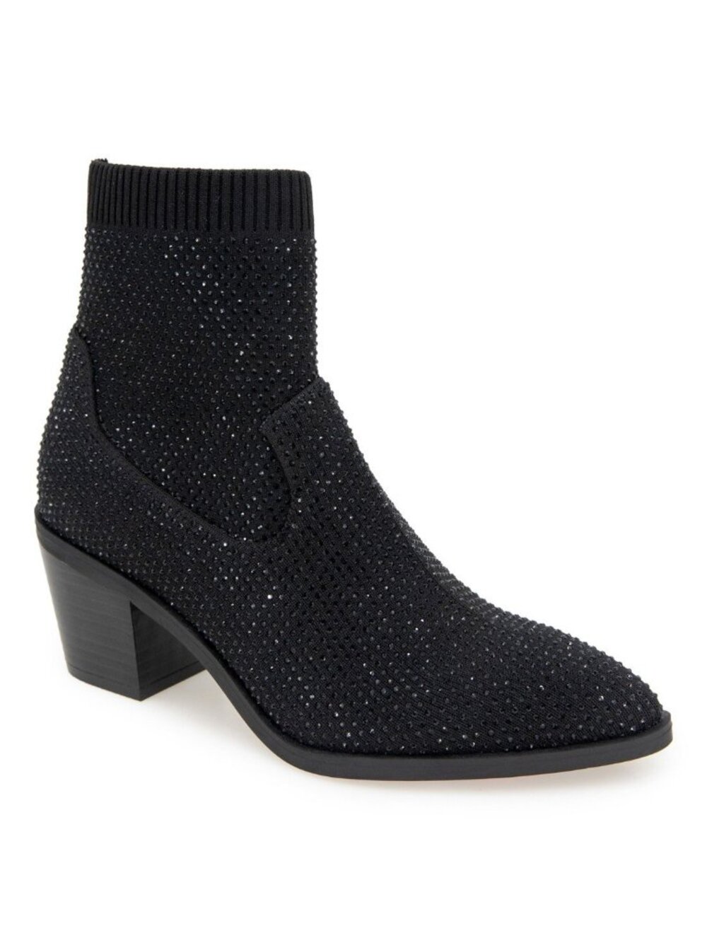 Kenneth Cole Reaction Jess Black Rhinestone Knit Ankle Boots Women’s 8 M - Picture 9 of 11